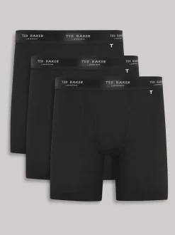 Ted Baker Black Cotton Boxer Briefs 3 Pack
