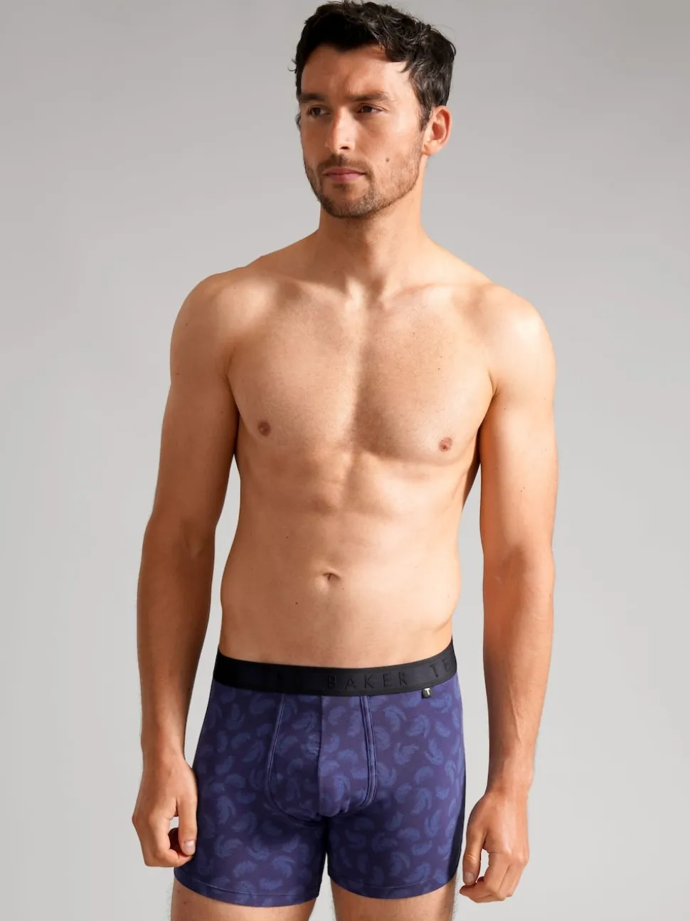 Ted Baker Blue Mazarine Feather Heather Boxer Briefs 3 Pack