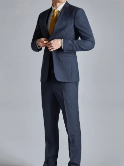 Ted Baker Tailoring Blue Ara Textured Check Slim Fit Jacket
