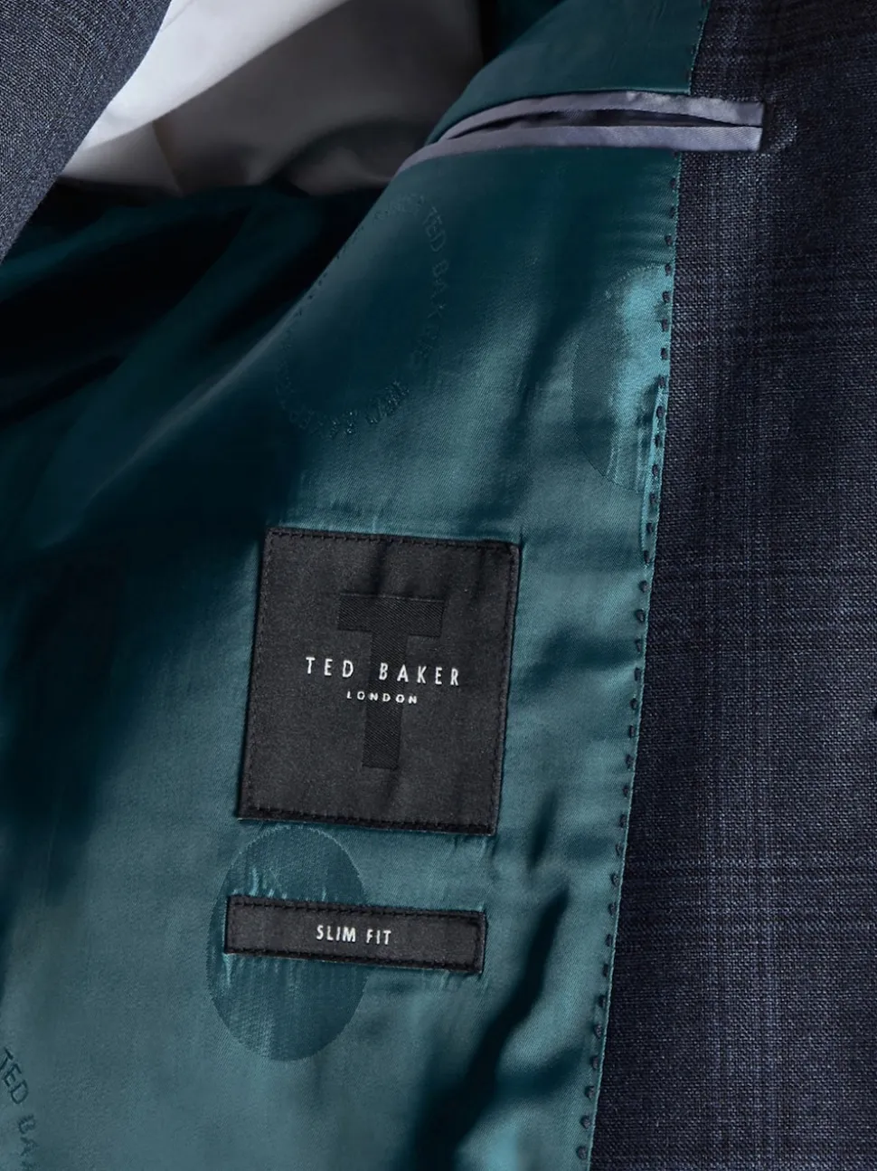 Ted Baker Tailoring Blue Ara Textured Check Slim Fit Jacket