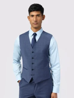 Ted Baker Tailoring Blue Foyle Airforce Scratch Waistcoat