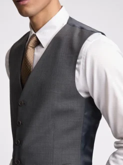 Ted Baker Tailoring Grey Prem Panama Slim Waistcoat