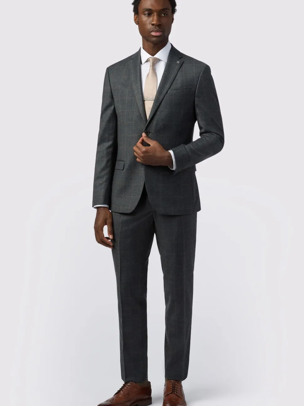 Ted Baker Tailoring Grey Slim Fit Overcheck Jacket