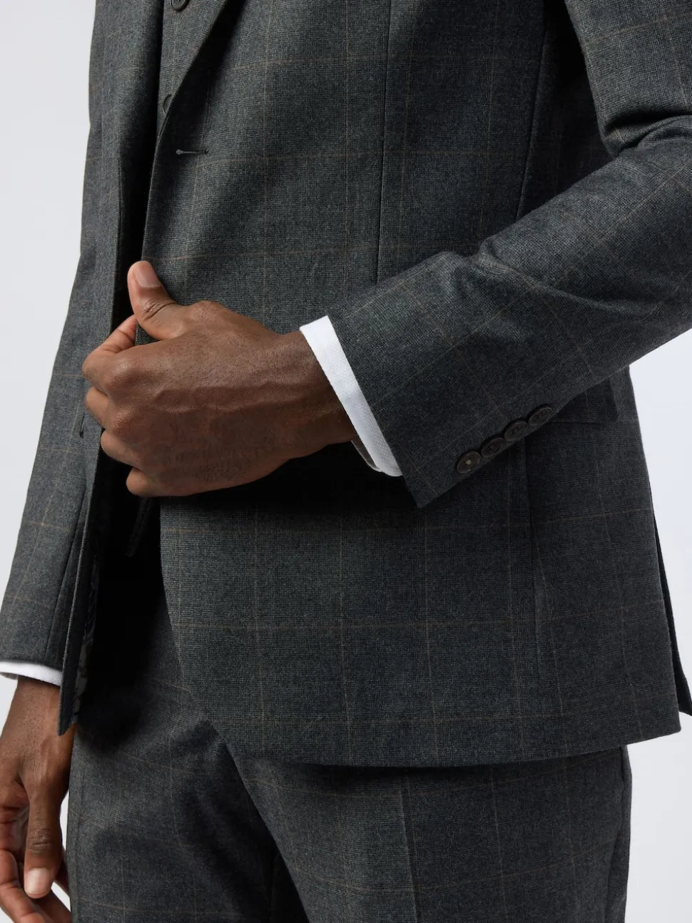 Ted Baker Tailoring Grey Slim Fit Overcheck Jacket