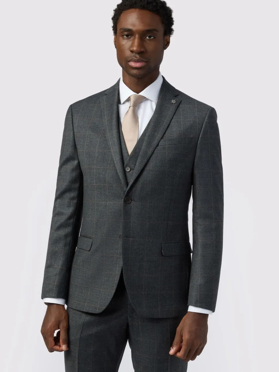 Ted Baker Tailoring Grey Slim Fit Overcheck Jacket