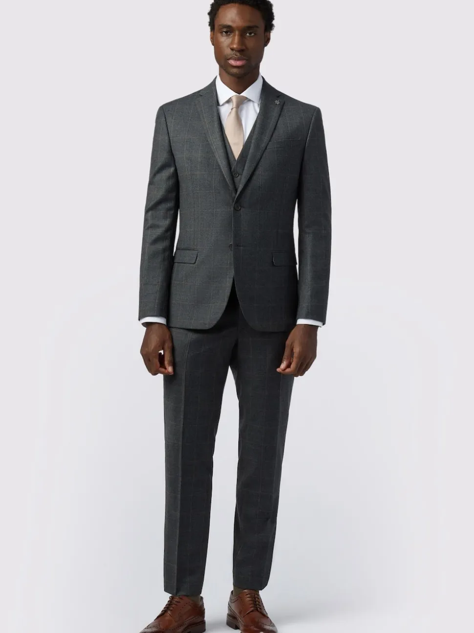 Ted Baker Tailoring Grey Slim Fit Overcheck Jacket
