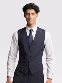 Ted Baker Tailoring Navy Blue Premium Panama Waistcoat