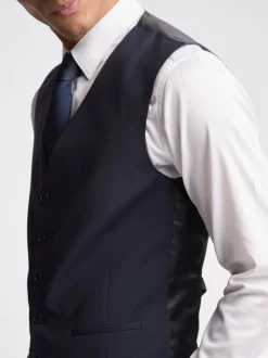 Ted Baker Tailoring Navy Blue Premium Panama Waistcoat