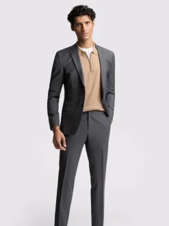 Ted Baker Tailoring Prem Charcoal Grey Panama Slim Suit Jacket