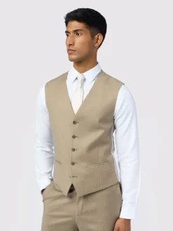 Ted Baker Tailoring Slim Natural Larkin Flannel Waistcoat
