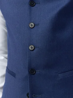 Ted Baker Tailoring Slim Blue Keats Flannel Waistcoat