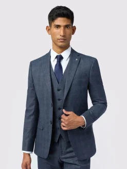 Ted Baker Tailoring Slim Blue Byrne Plum Check Jacket