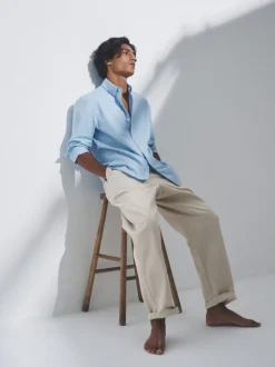The Set 3 Pack Cotton Stretch Oxford Shirts Navy Blue/White