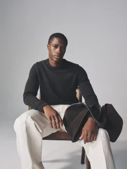 The Set 2 Pack Crew Neck Knitted Jumpers Charcoal/Grey marl