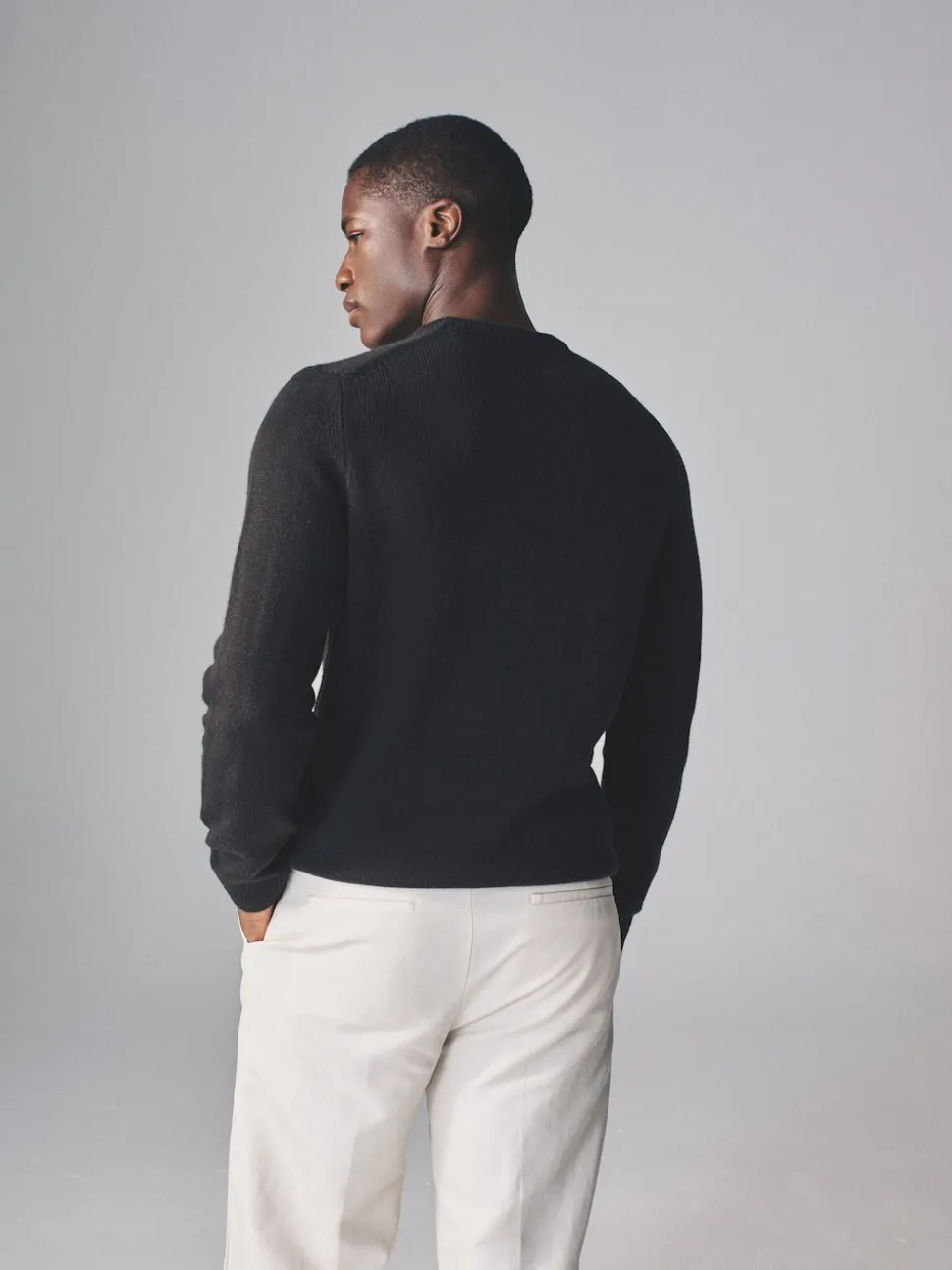 The Set 2 Pack Crew Neck Knitted Jumpers Charcoal/Grey marl