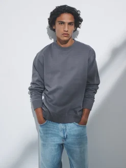 The Set 3 Pack Crew Neck Relaxed Fit Sweatshirts Blue/Grey