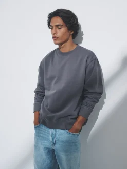 The Set 3 Pack Crew Neck Relaxed Fit Sweatshirts Blue/Grey