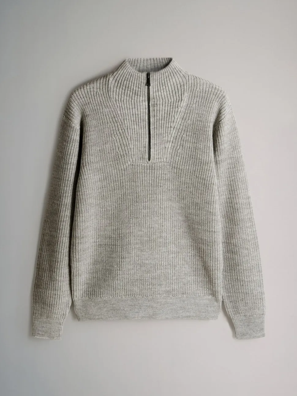 The Set 2 Pack Quarter Zip Neck Jumpers Grey Marl