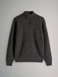 The Set 2 Pack Quarter Zip Neck Jumpers Grey Marl