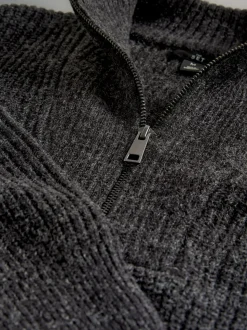 The Set 2 Pack Quarter Zip Neck Jumpers Grey Marl