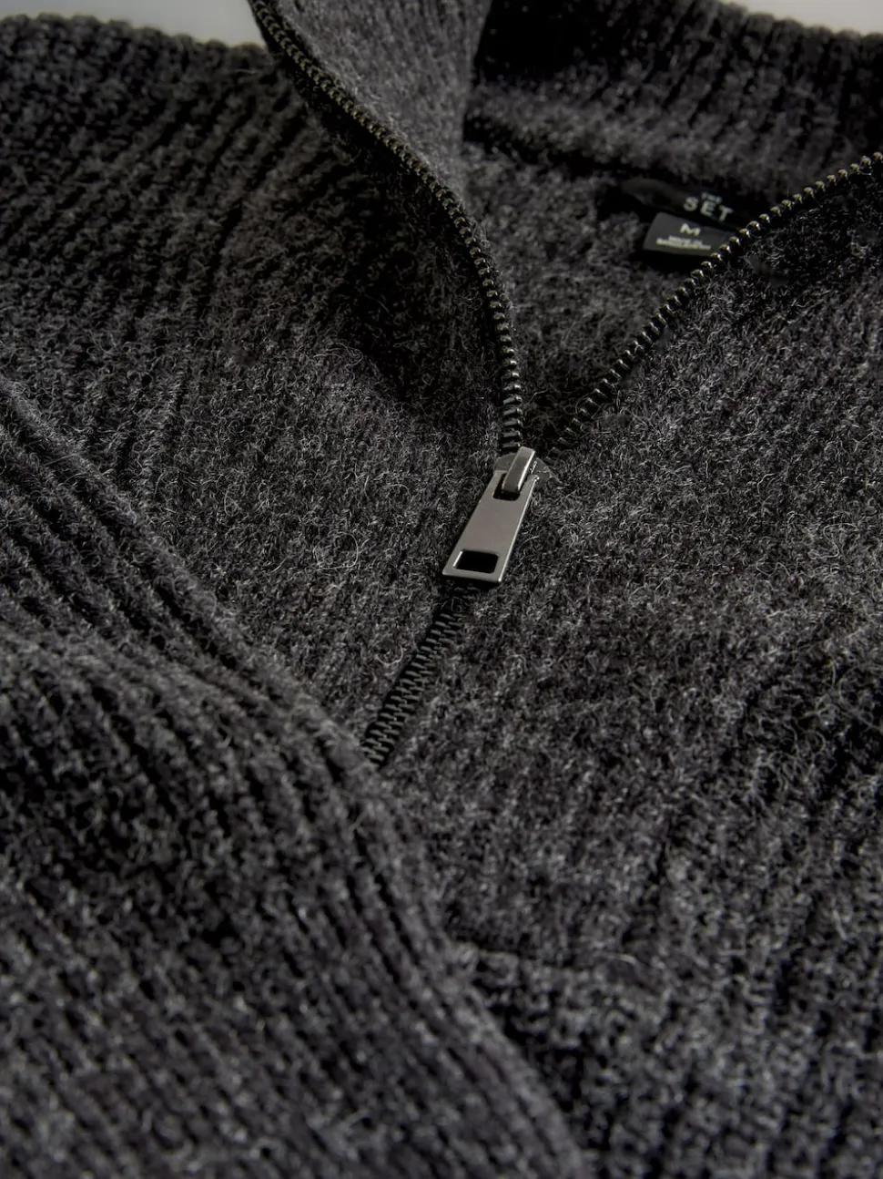 The Set 2 Pack Quarter Zip Neck Jumpers Grey Marl