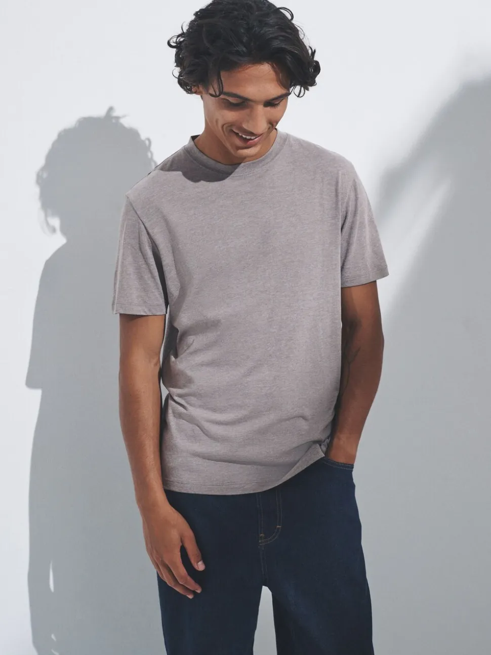 The Set 10 Pack Regular Short Sleeve Cotton Blend T-Shirts Black/Grey/Brown/White