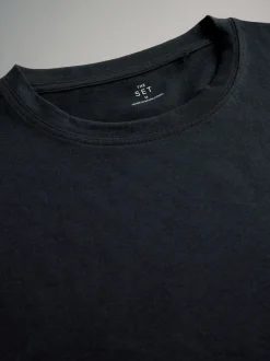 The Set 10 Pack Regular Short Sleeve Cotton Blend T-Shirts Black/Grey/Brown/White