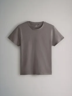 The Set 7 Pack Regular Short Sleeve Cotton T-Shirts Black/Brown/Grey/White