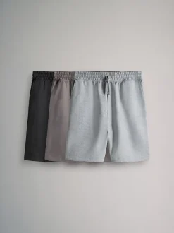 The Set 3 Pack Relaxed Fit Sweat Shorts Black/Grey