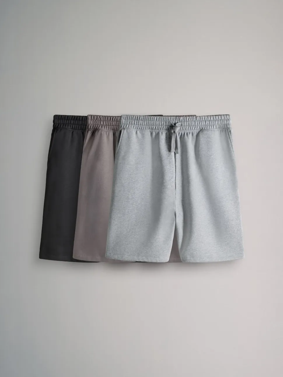 The Set 3 Pack Relaxed Fit Sweat Shorts Black/Grey