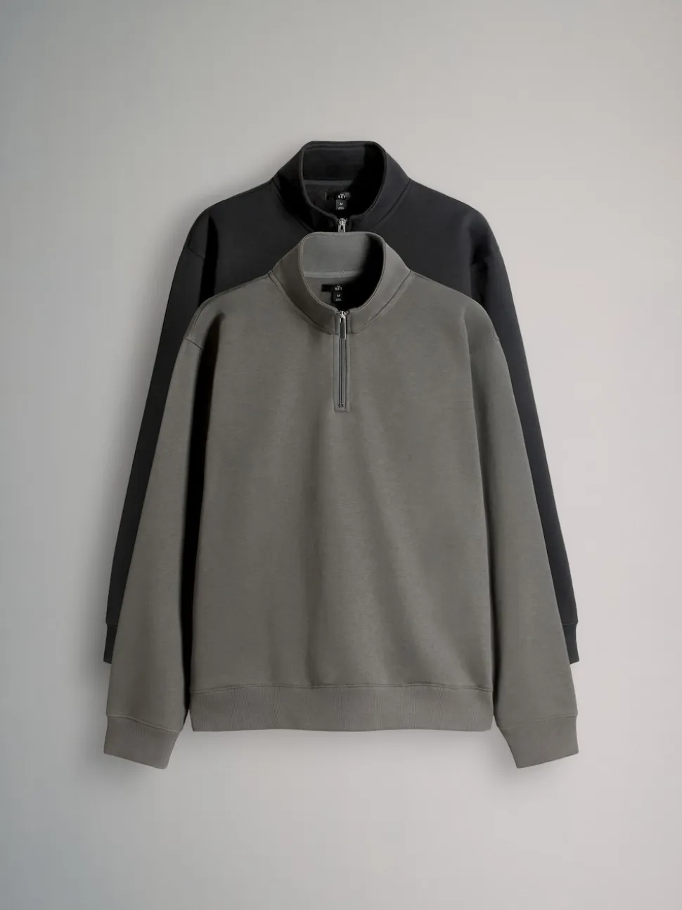 The Set 2 Pack Zip Neck Sweatshirts Black/Grey