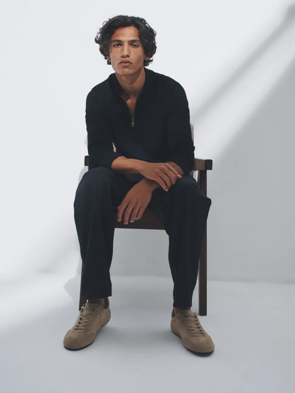 The Set Black/Brown 3 Pack Quarter Zip Neck Jumper