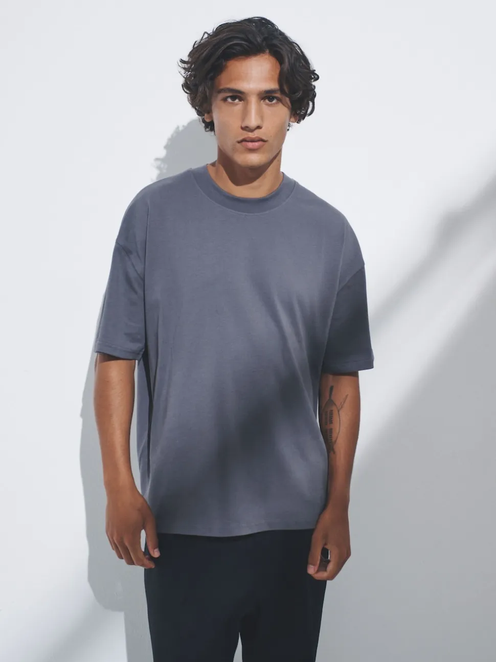 The Set Oversized Fit 4 Pack Short Sleeve Cotton T-Shirts Black/Grey/White