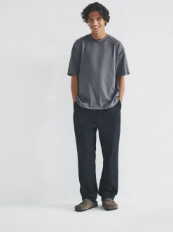 The Set Oversized Fit 4 Pack Short Sleeve Cotton T-Shirts Black/Grey/White