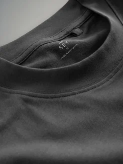 The Set Oversized Fit 4 Pack Short Sleeve Cotton T-Shirts Black/Grey/White