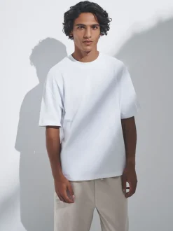 The Set Oversized Fit 4 Pack Short Sleeve Cotton T-Shirts Navy/Blue/Brown/White