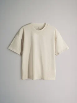 The Set Oversized Fit 4 Pack Short Sleeve Cotton T-Shirts Black Grey White