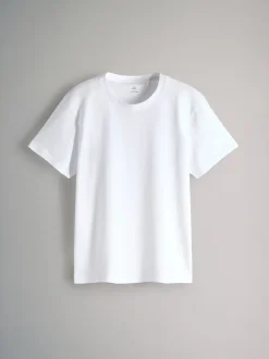 The Set Regular Fit 4 Pack Short Sleeve Cotton T-Shirts Black/Brown/Cream/White