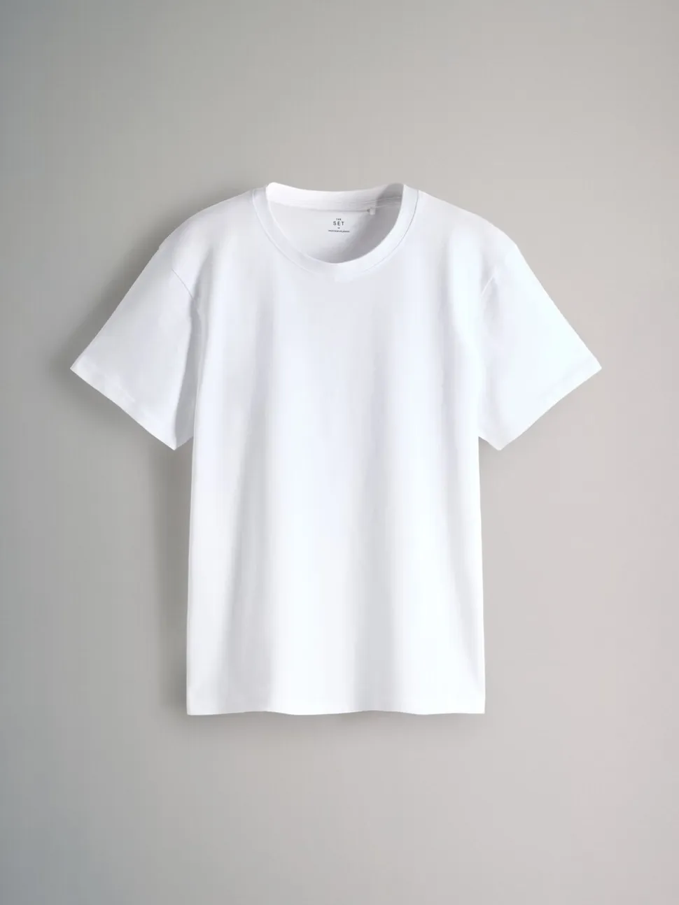 The Set Regular Fit 4 Pack Short Sleeve Cotton T-Shirts Black/Brown/Cream/White