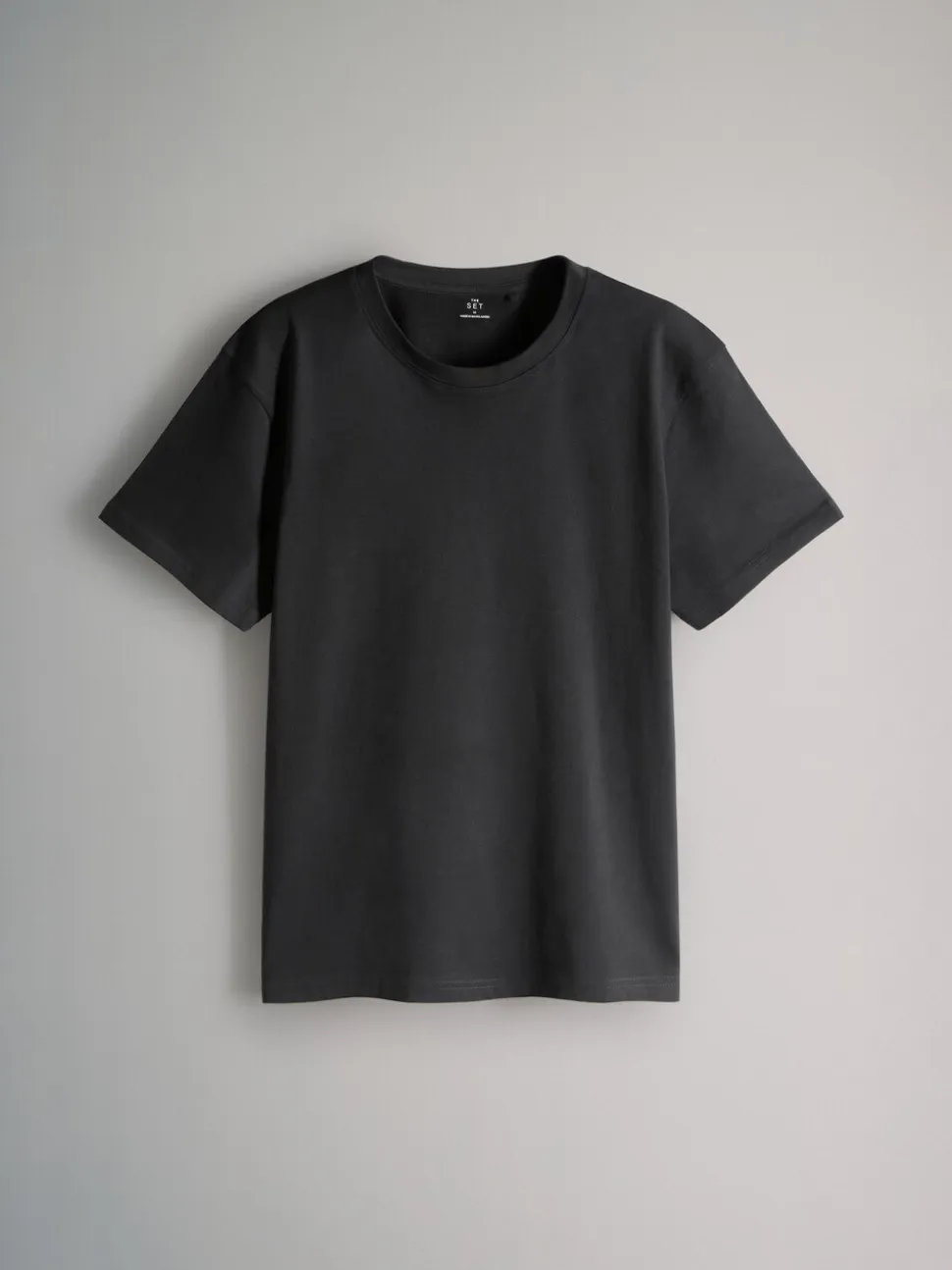 The Set Regular Fit 4 Pack Short Sleeve Cotton T-Shirts Black/Brown/Cream/White