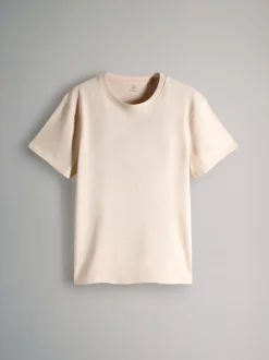 The Set Regular Fit 4 Pack Short Sleeve Cotton T-Shirts Black/Brown/Cream/White