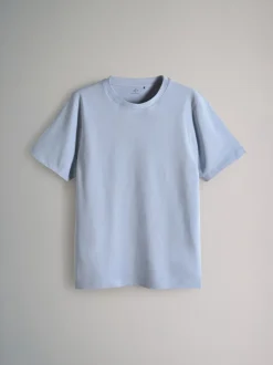 The Set Slim Fit 4 Pack Short Sleeve Cotton T-Shirts Navy Blue/Brown/White