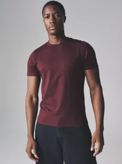 The Set Slim Fit 7 Pack Slim Fit Short Sleeve Cotton T-Shirts Black/Green/Red/White