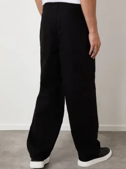Threadbare Black Baggy Fit 5 Pocket Chino Trousers