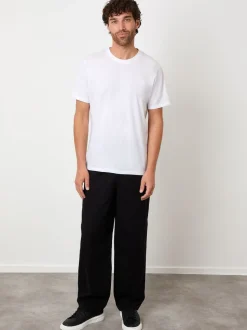 Threadbare Black Baggy Fit 5 Pocket Chino Trousers