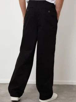 Threadbare Black Baggy Fit Chino Trousers
