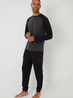 Threadbare Black Blend Long Sleeve Pyjamas Set