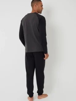 Threadbare Black Blend Long Sleeve Pyjamas Set