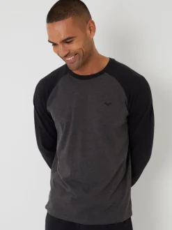 Threadbare Black Blend Long Sleeve Pyjamas Set