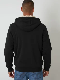 Threadbare Black Borg Lined Zip-Through Hoodie
